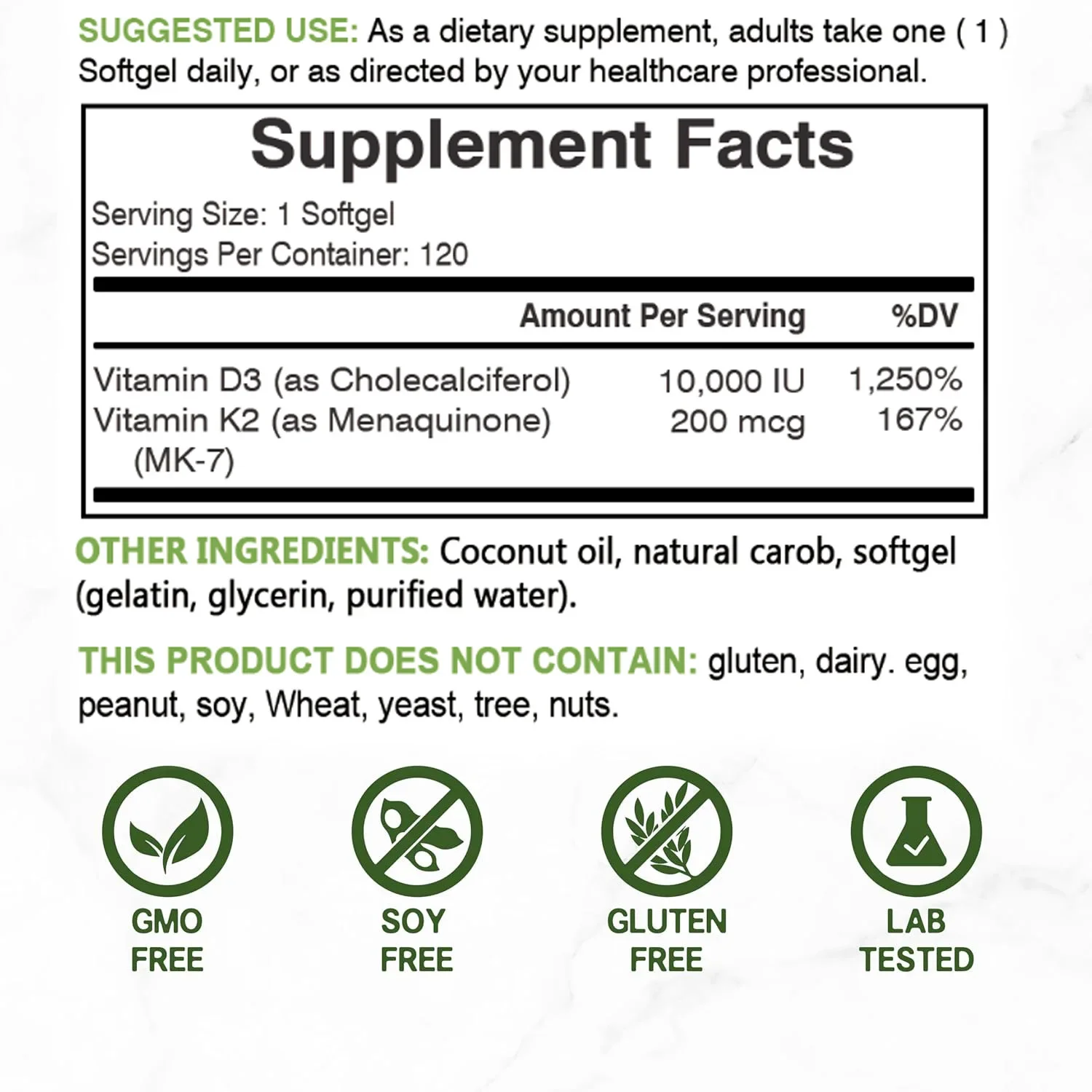 Vitamina D3 10.000 UI + K2 MK7 - Health Wellness Vitamins recensione e prezzo
